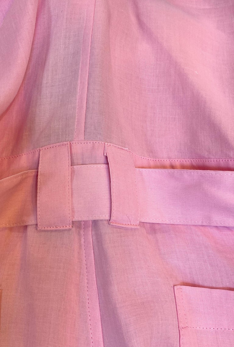 Women's JUNYA WATANABE S/S 2008 Pink Linen Short Overalls For Sale