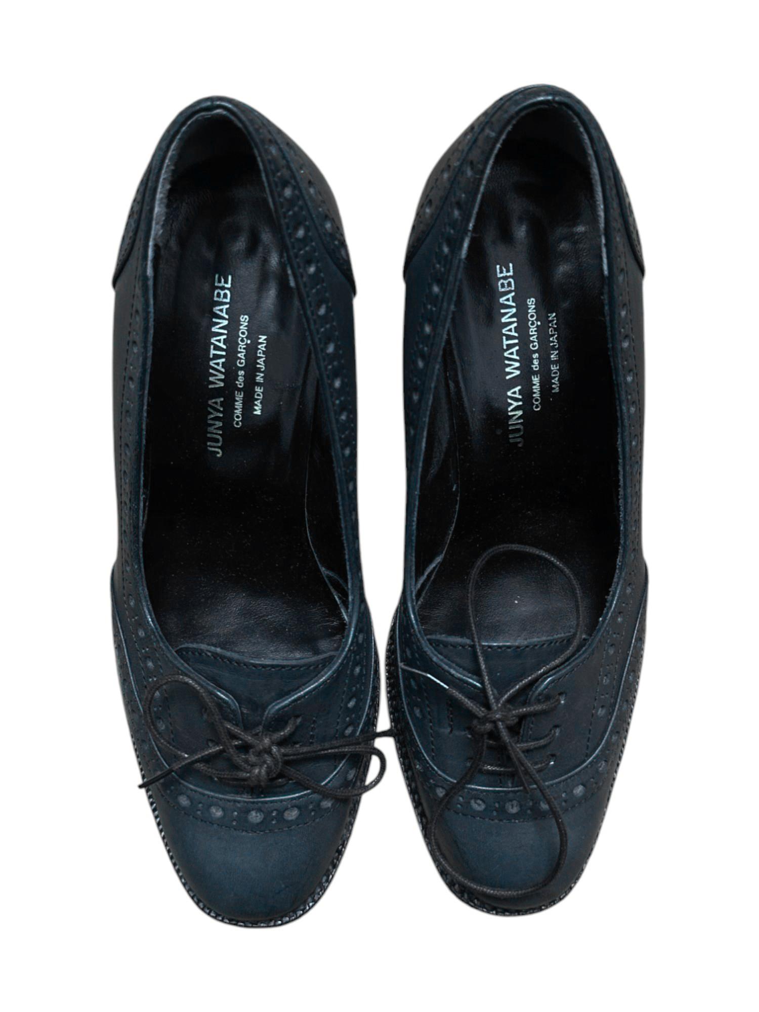 Junya Watanabe S/S 2012 Leather Laced Black Pumps In condizioni ottime in vendita a Caserta, IT