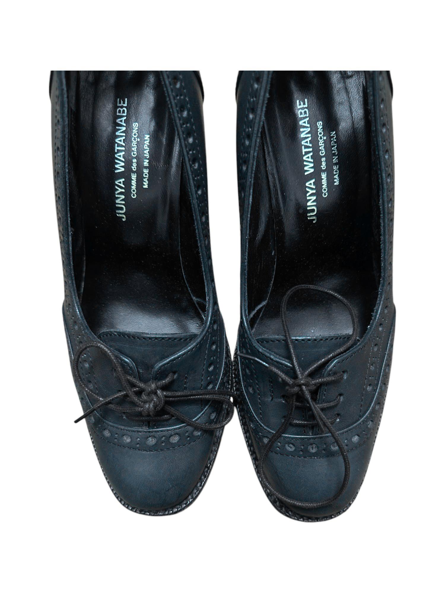 Junya Watanabe S/S 2012 Leather Laced Black Pumps in vendita 2