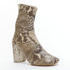 JUNYA WATANABE scaled animal print leather round toe boots M