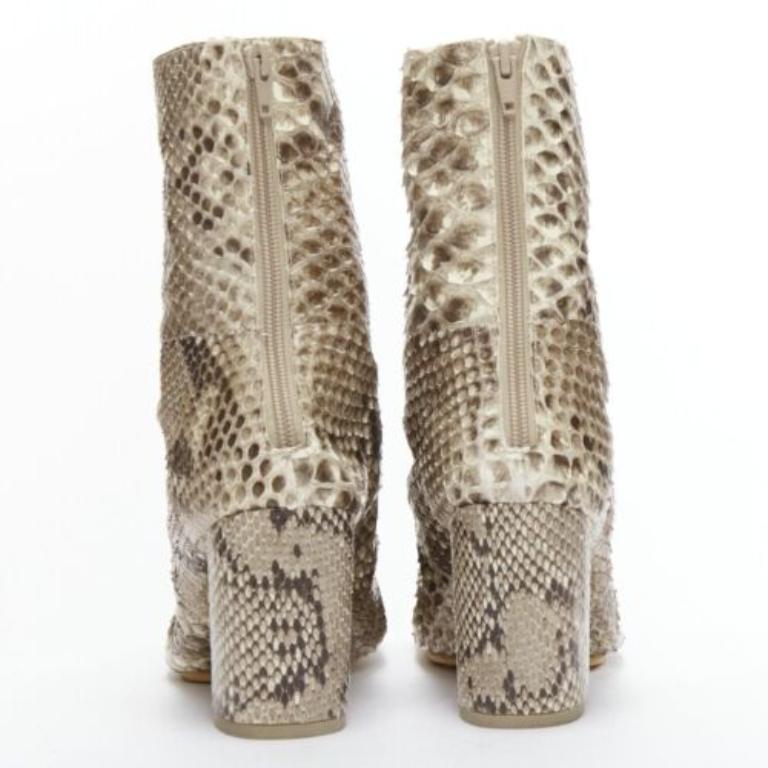 Women's JUNYA WATANABE scaled animal print leather round toe boots M For Sale