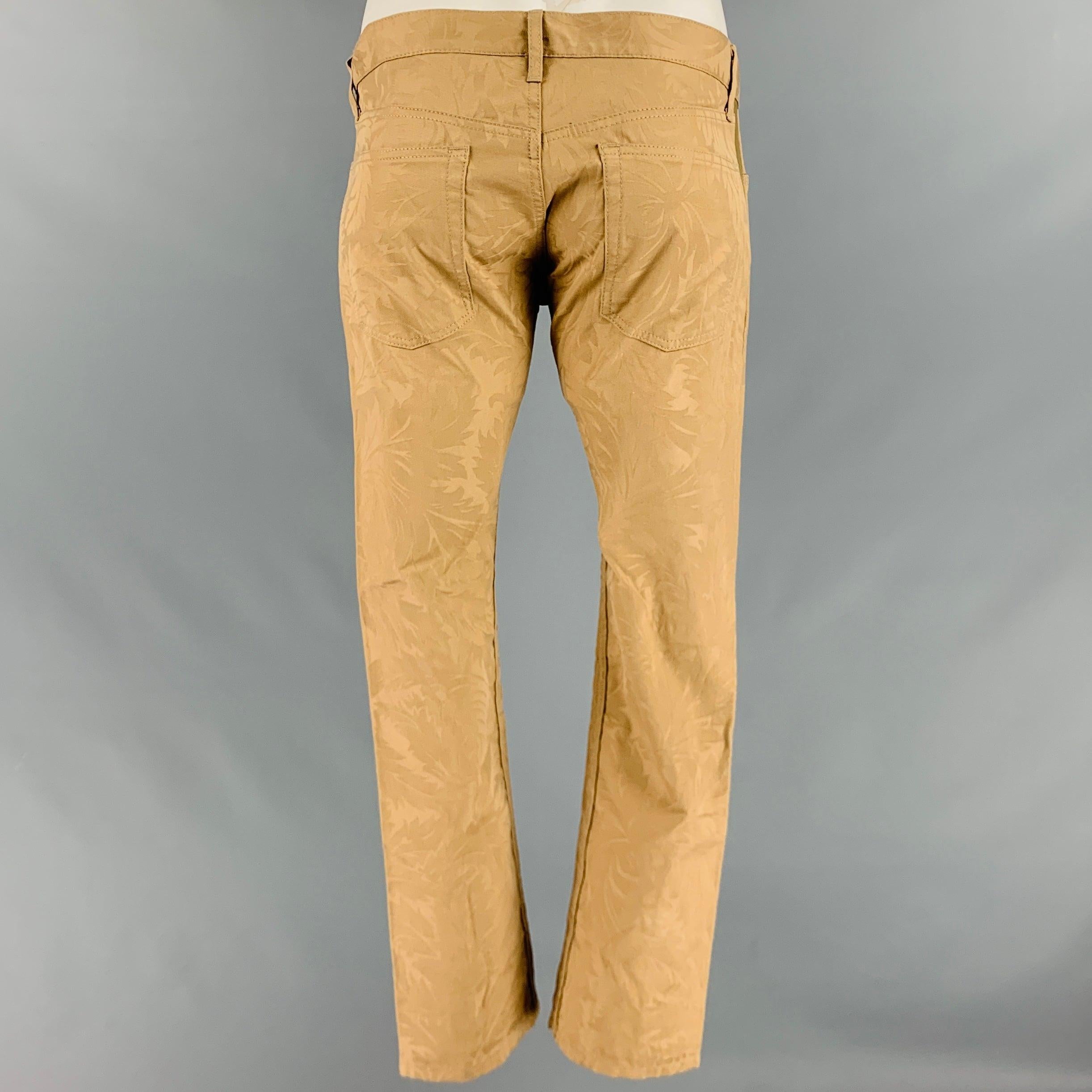JUNYA WATANABE Size L Beige Damask Cotton Casual Pants In Good Condition For Sale In San Francisco, CA
