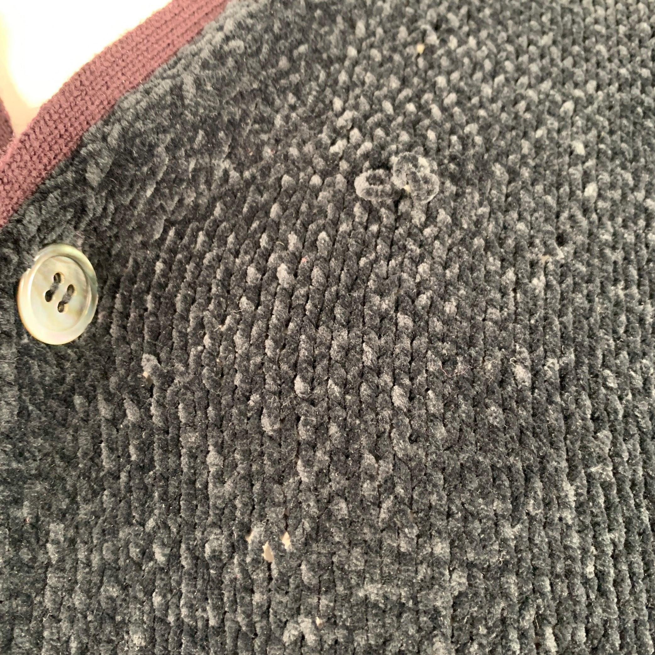 JUNYA WATANABE Size L Black Brown Chenille Knit Cardigan For Sale 6