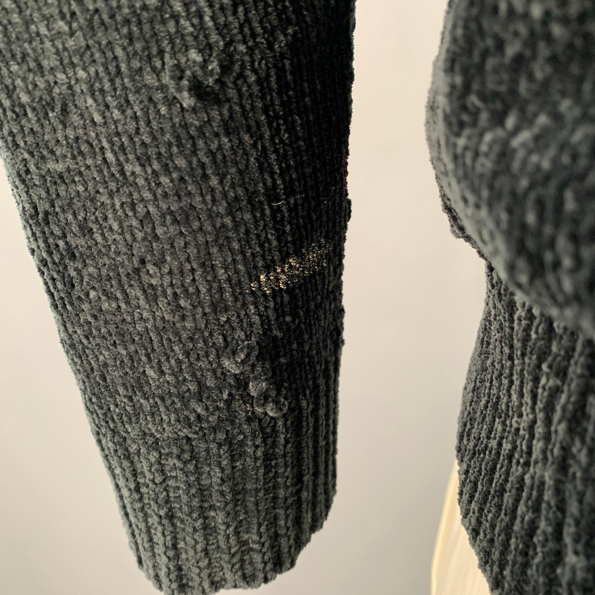 Men's JUNYA WATANABE Size L Black Brown Chenille Knit Cardigan For Sale