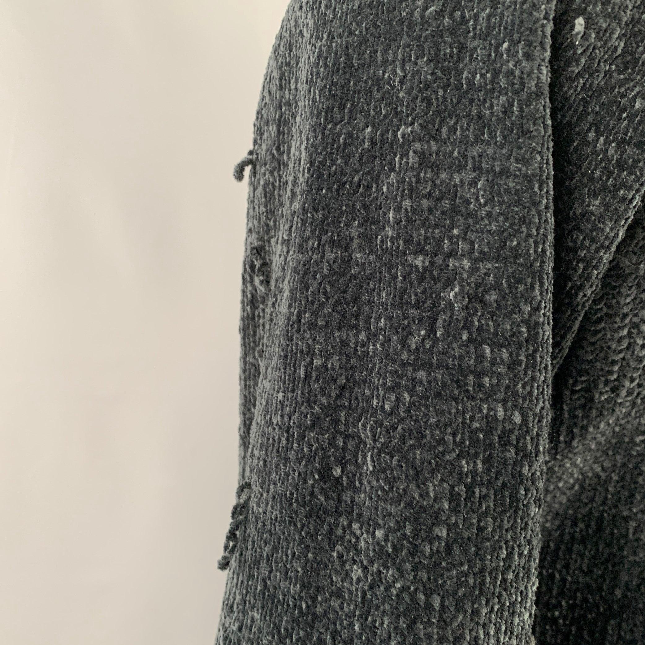 JUNYA WATANABE Size L Black Brown Chenille Knit Cardigan For Sale 2