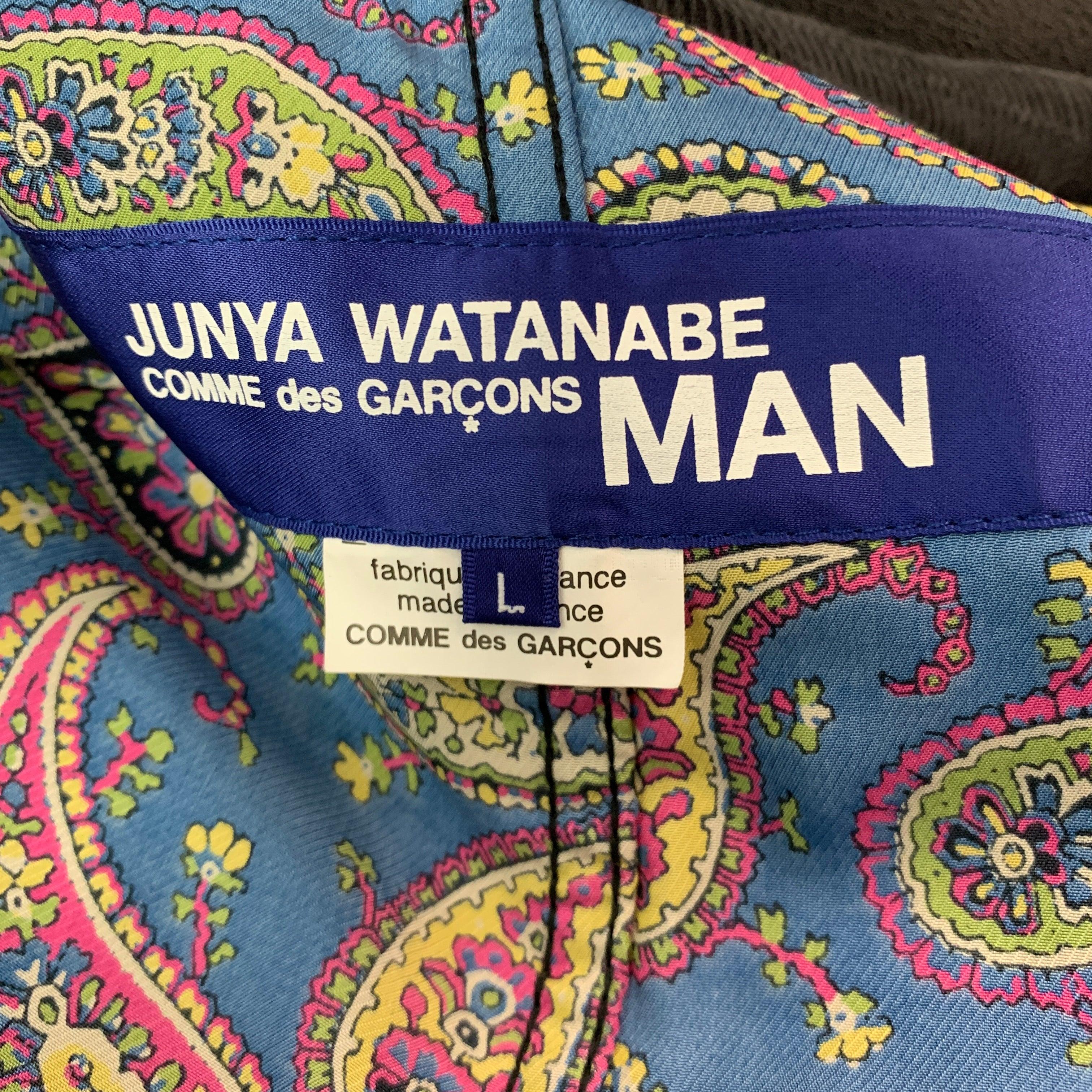 JUNYA WATANABE Size L Black Mixed Fabrics Cotton Worker Jacket For Sale 1