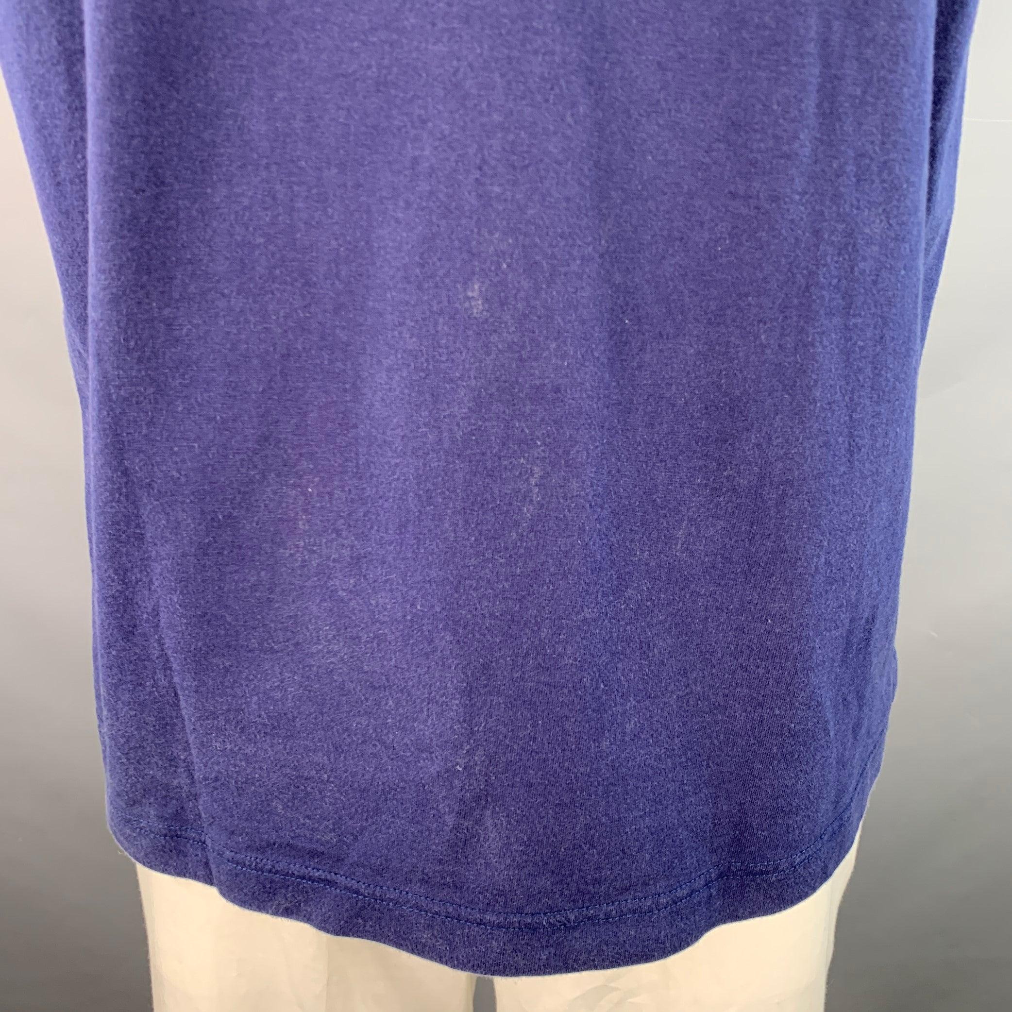 De los hombres JUNYA WATANABE Camiseta cuello redondo de algodón salpicadura de pintura multicolor azul talla L en venta