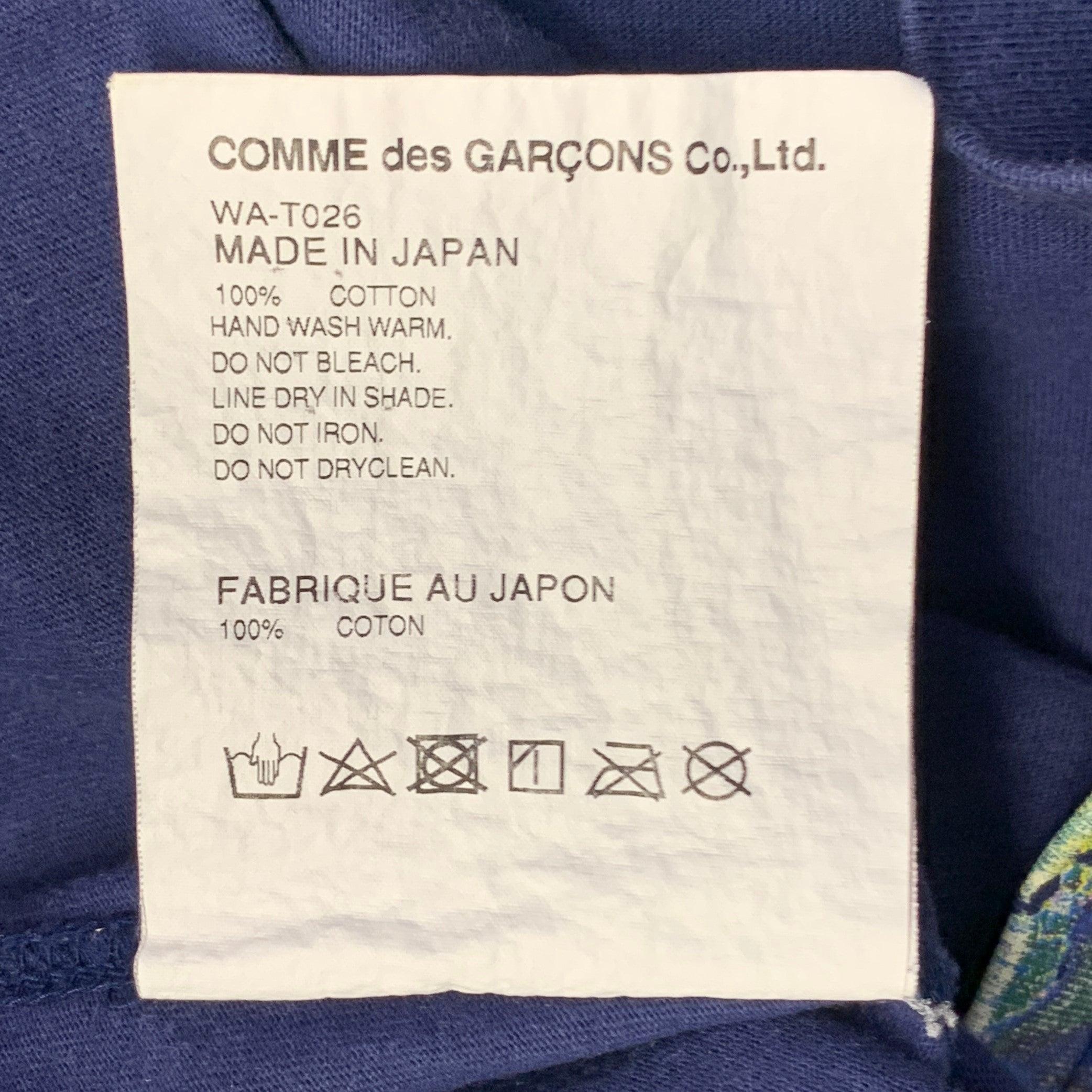 JUNYA WATANABE Camiseta cuello redondo de algodón salpicadura de pintura multicolor azul talla L en venta 2