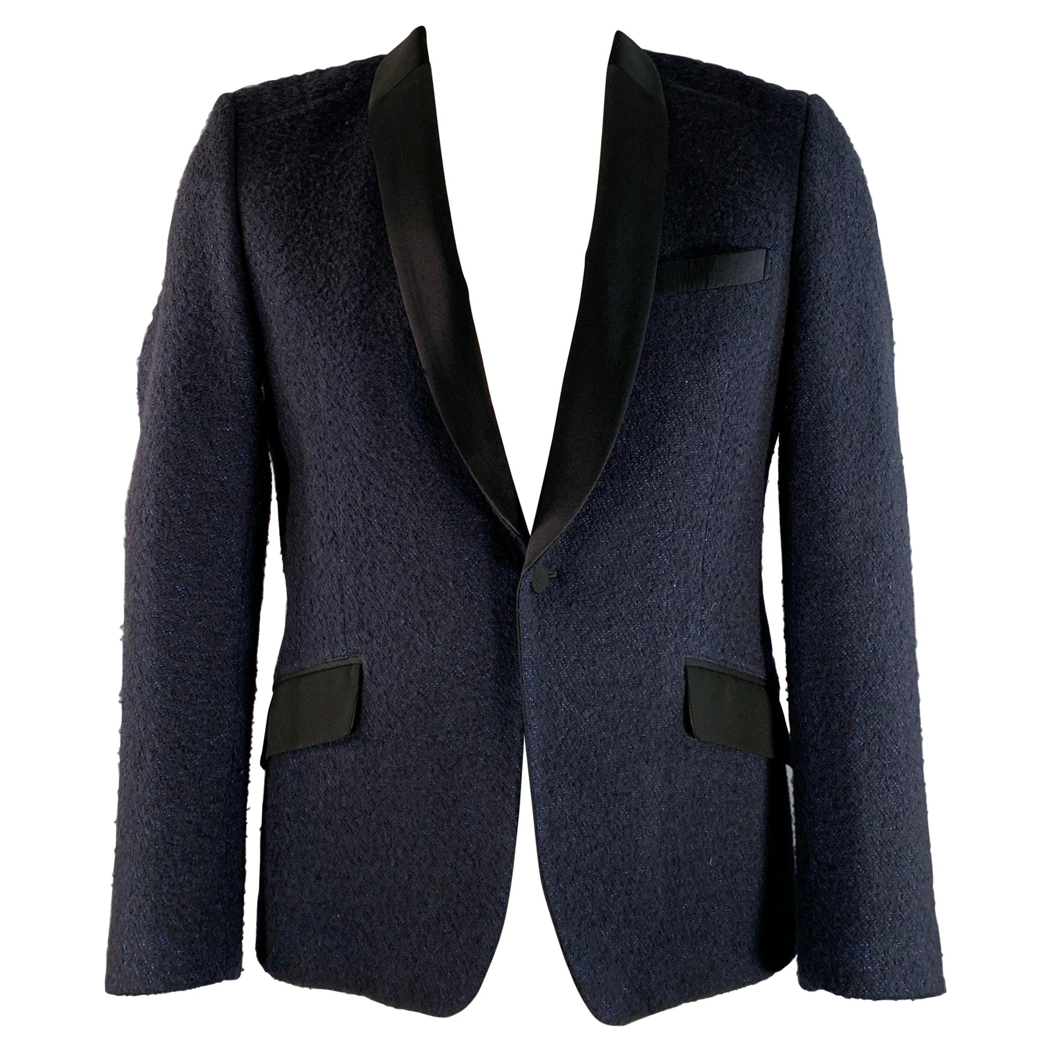 JUNYA WATANABE  Size L Navy Black Textured Wool Blend Sport Coat