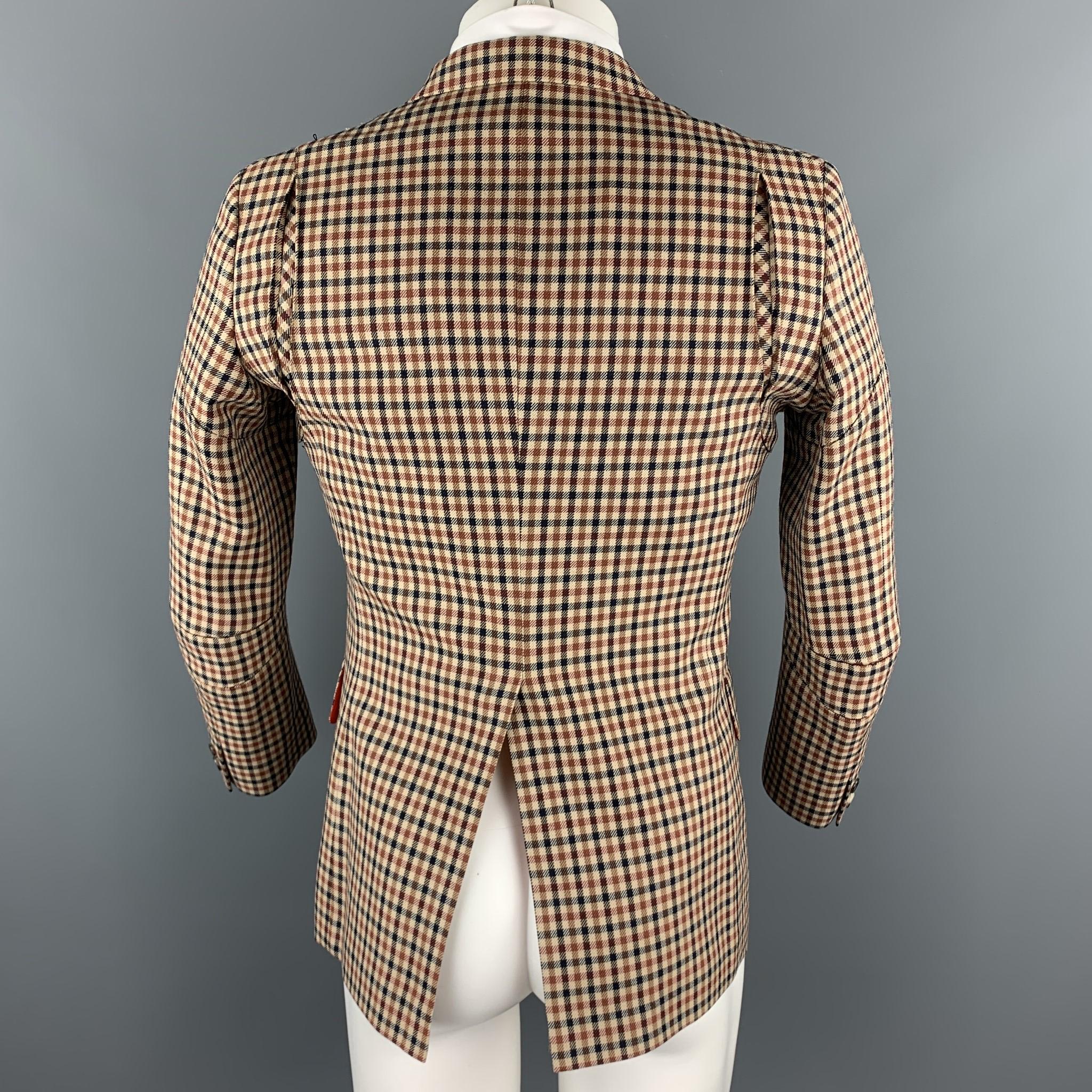 JUNYA WATANABE Size L Tan Plaid Wool Notch Lapel Sport Coat In Excellent Condition In San Francisco, CA