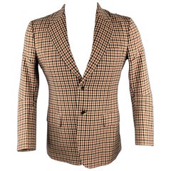 JUNYA WATANABE Size L Tan Plaid Wool Notch Lapel Sport Coat