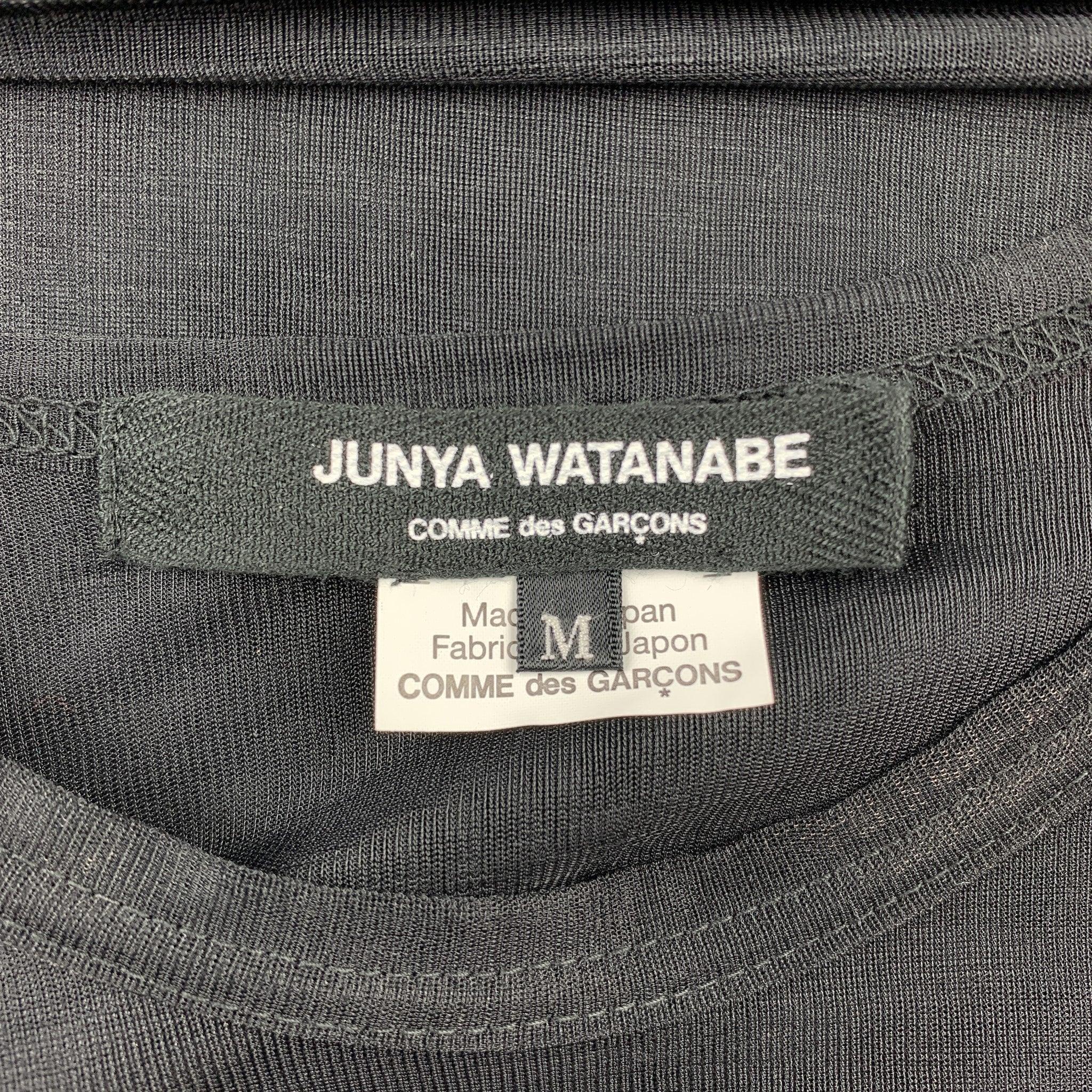 JUNYA WATANABE Size M Black Mesh Polyester Crew-Neck Pullover For Sale 1