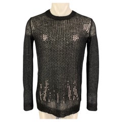 JUNYA WATANABE Size M Black Sequined Wool Mohair Crew-Neck Pullover