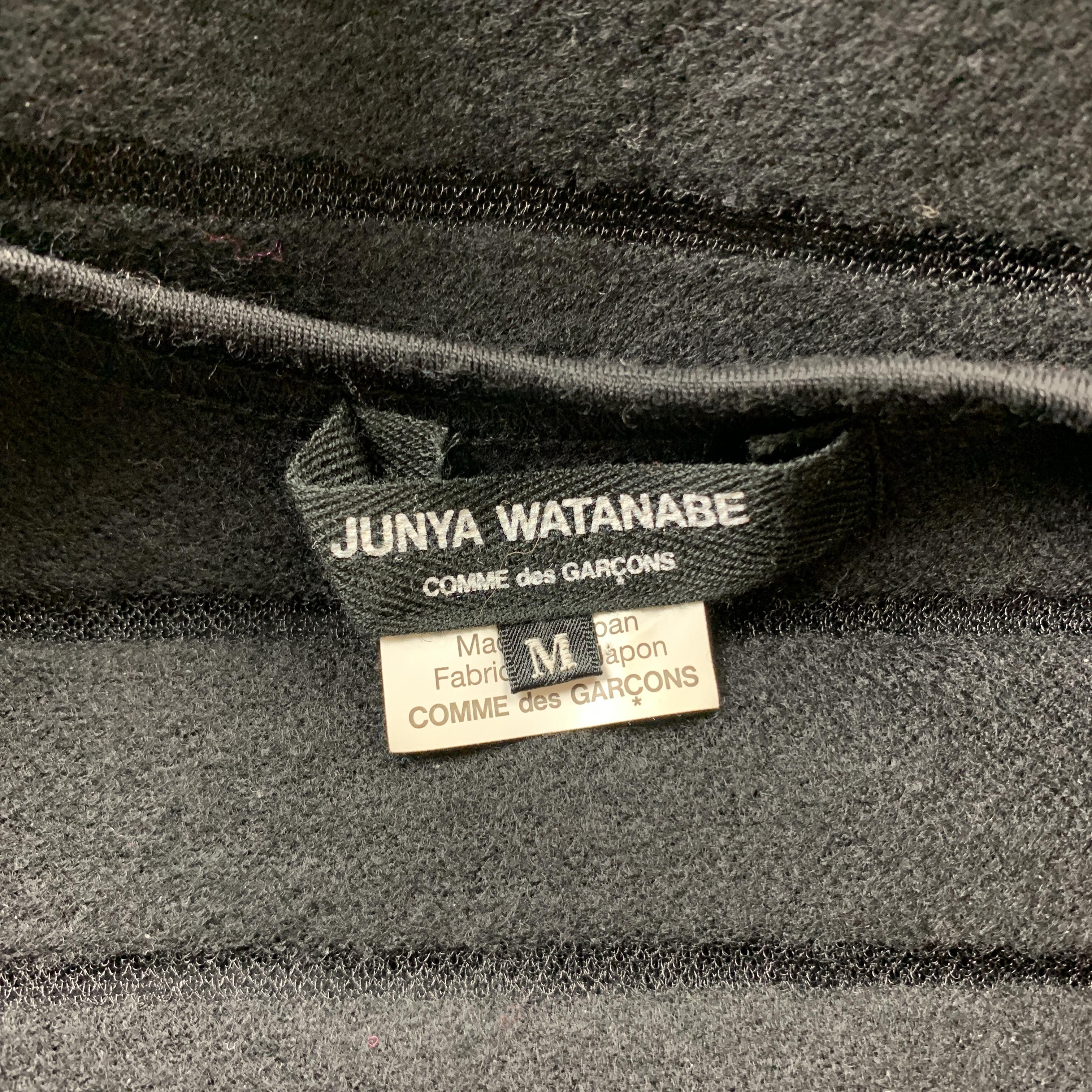 JUNYA WATANABE Size M Black Stripe Wool Blend Crew-Neck Pullover 2