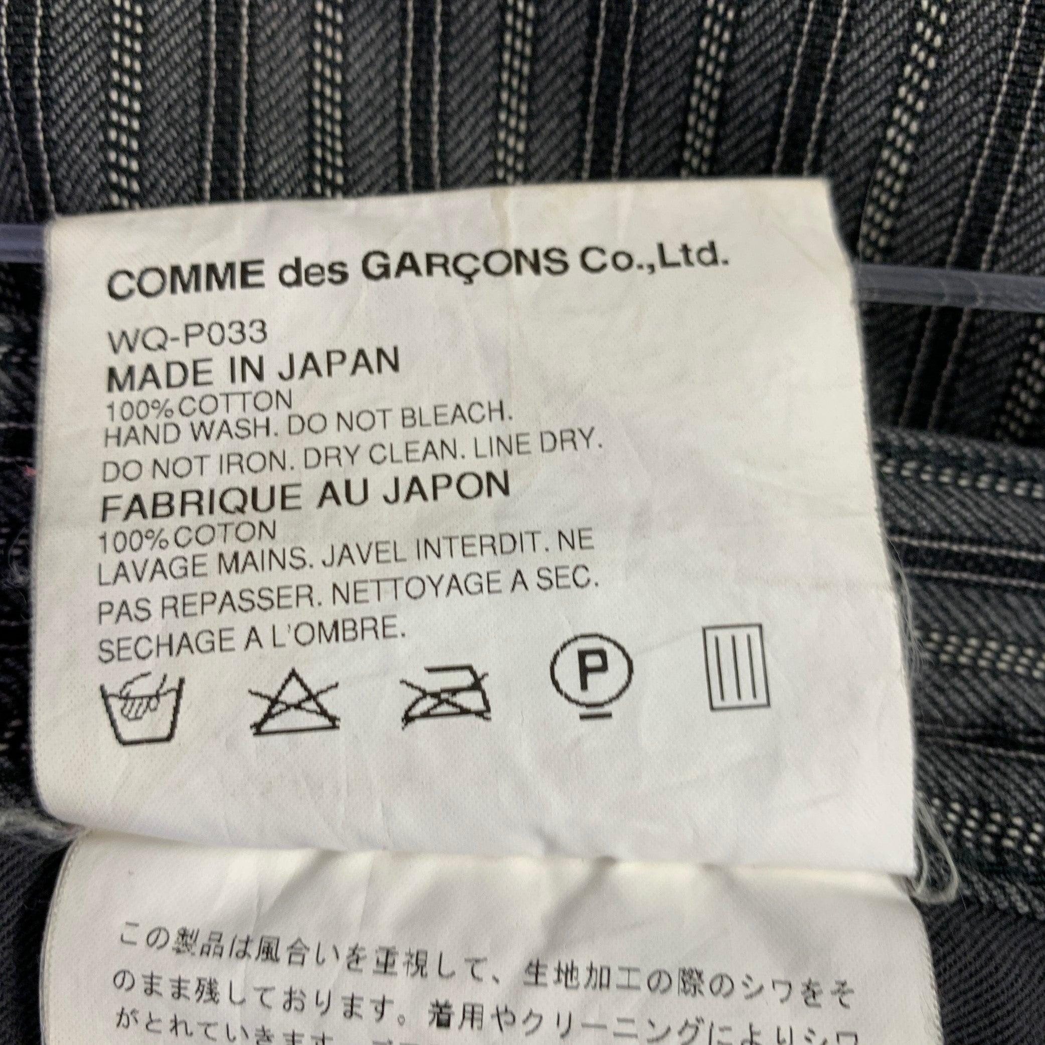 JUNYA WATANABE Taille M - Jean à cinq poches en coton à rayures grises et noires en vente 1