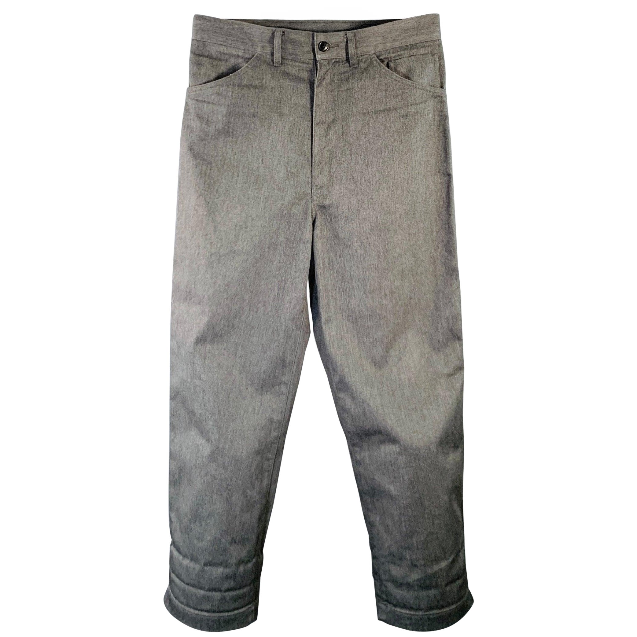 JUNYA WATANABE Size M Grey Charcoal Twill Polyester Cotton Casual Pants For Sale