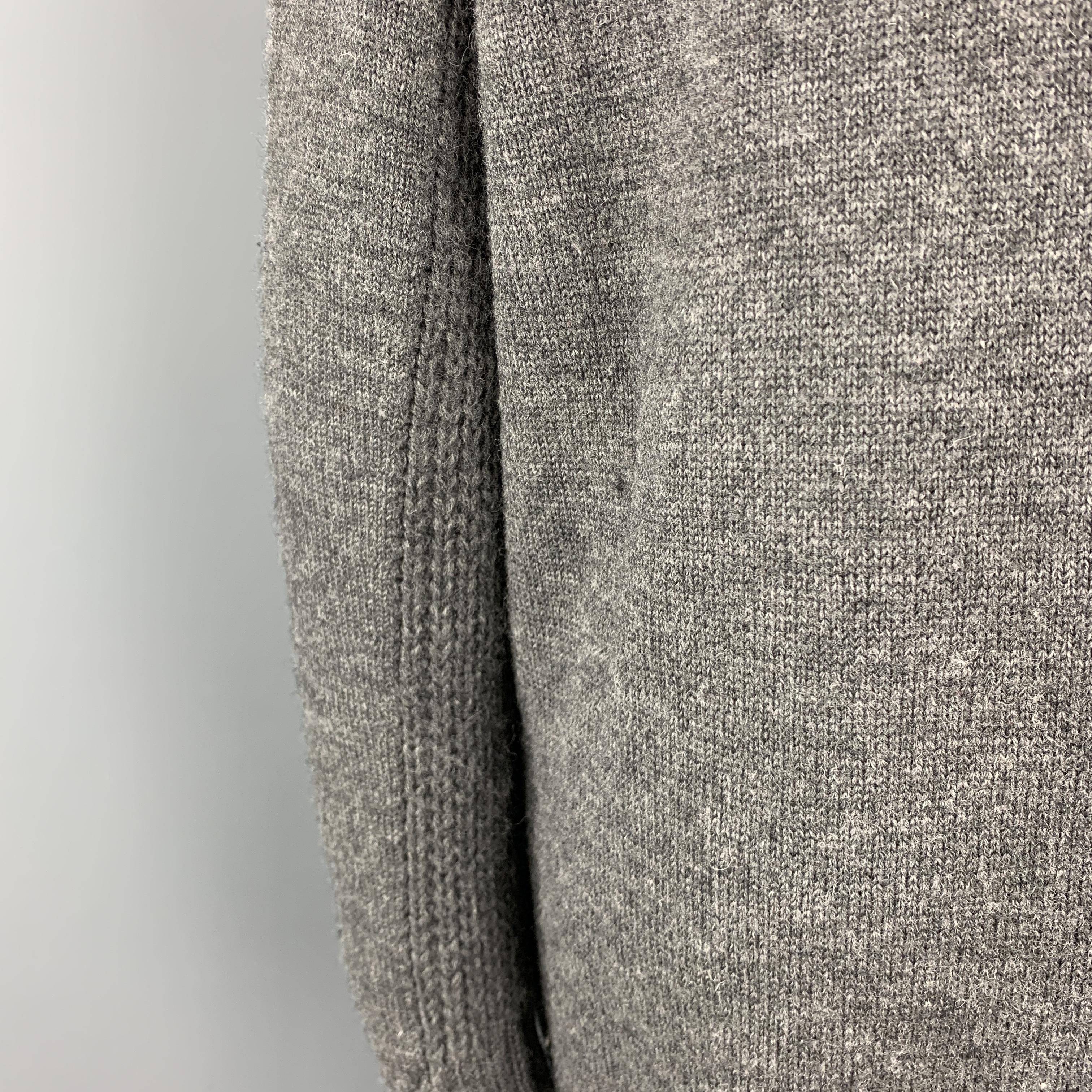 JUNYA WATANABE Size M Grey Wool Oversized Woven Cable Knit Sweater 2