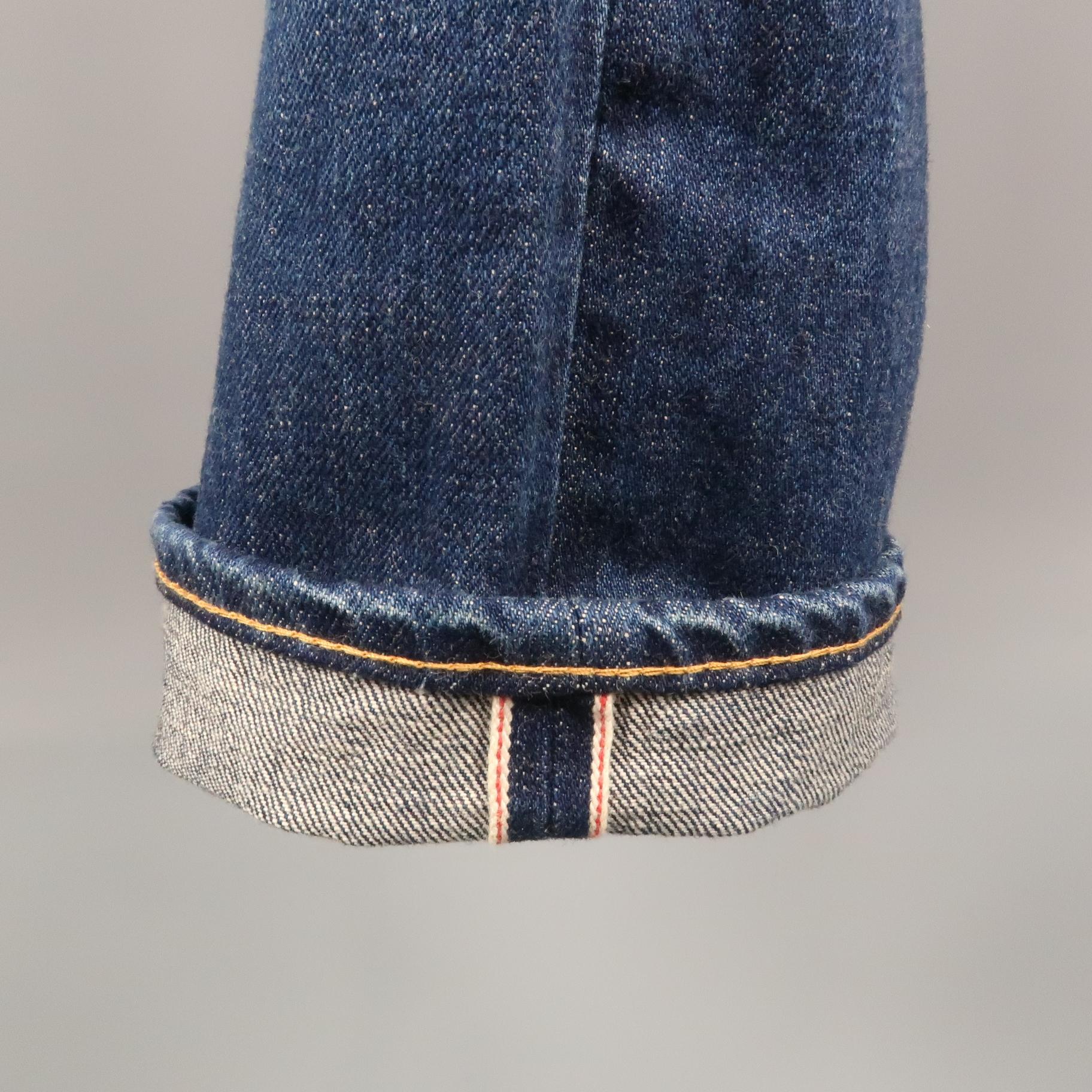 Men's JUNYA WATANABE Size M Indigo Patchwork Selvedge Denim Button Fly Jeans