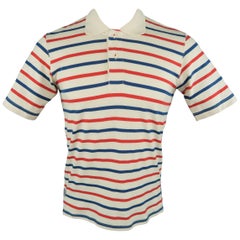 JUNYA WATANABE Size M Red White Blue Striped Cotton POLO