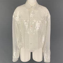 JUNYA WATANABE Size M White Polyester Mesh Sequin Jacket