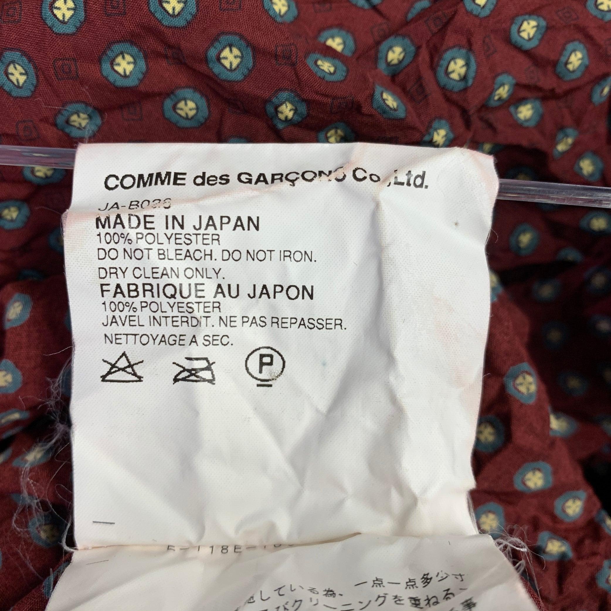 JUNYA WATANABE Taille S Robe midi bordeaux blanche polyester à pois à manches 3/4 en vente 4