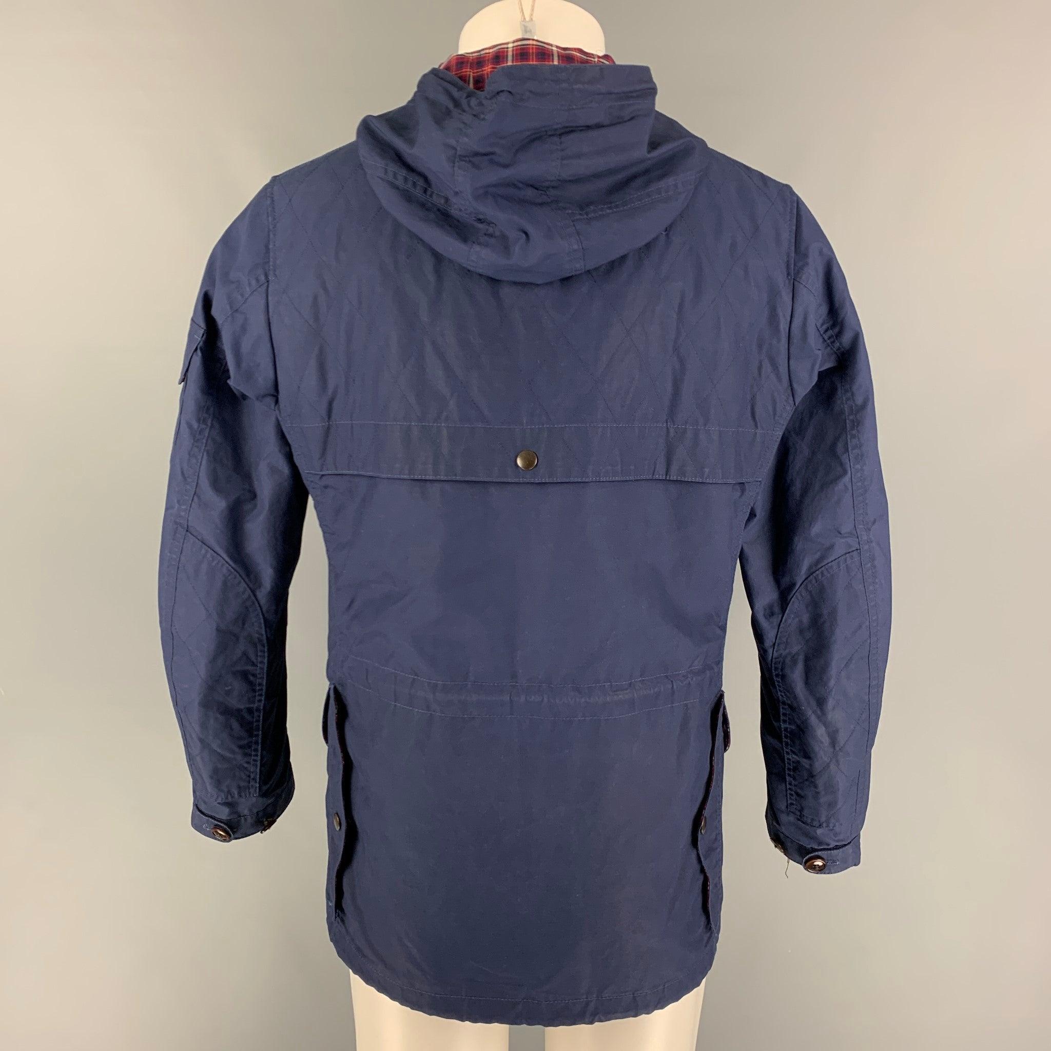 JUNYA WATANABE Size S Navy Brown Coated Canvas Nautical Jacket In Good Condition For Sale In San Francisco, CA