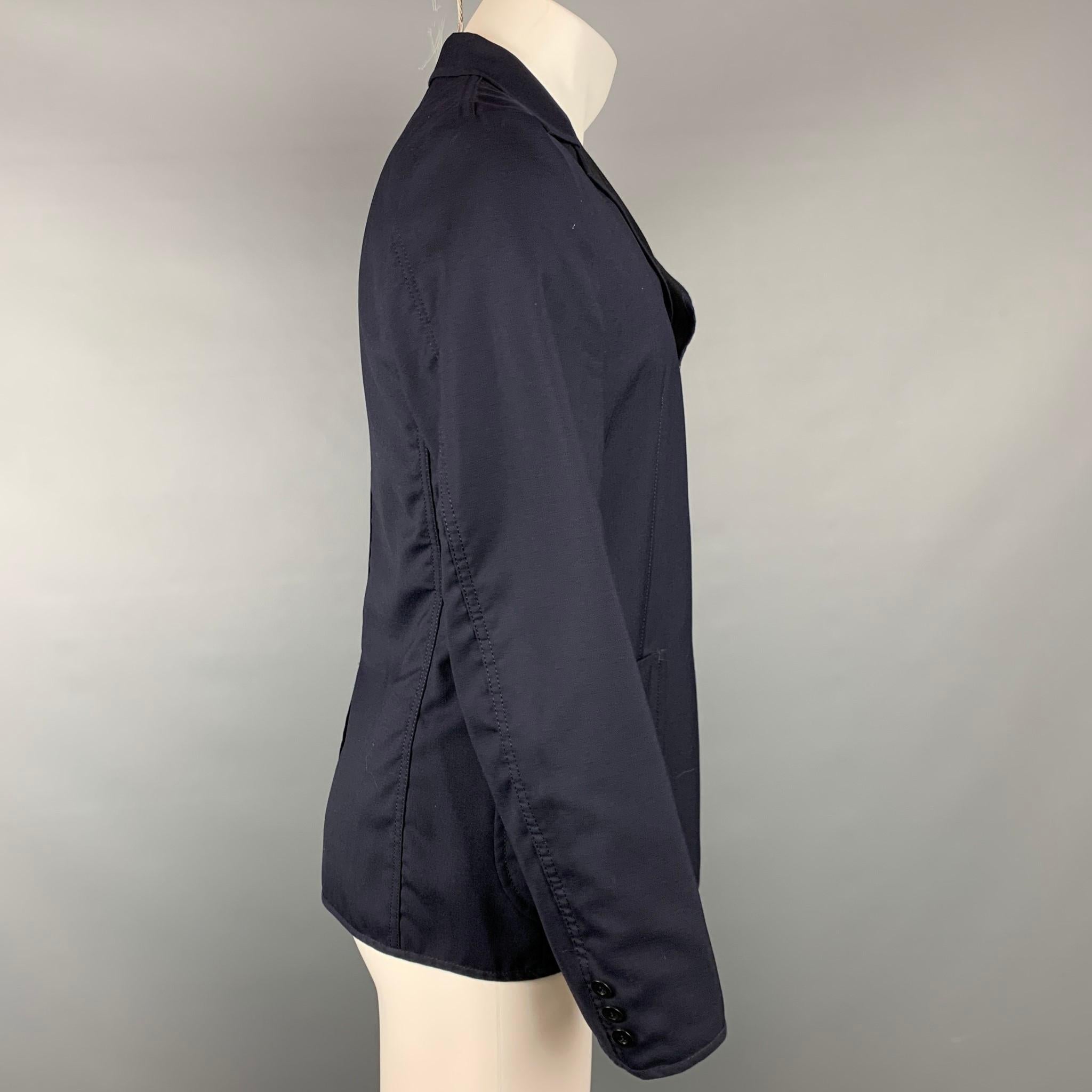 Black JUNYA WATANABE Size S Navy Wool Notch Lapel Sport Coat
