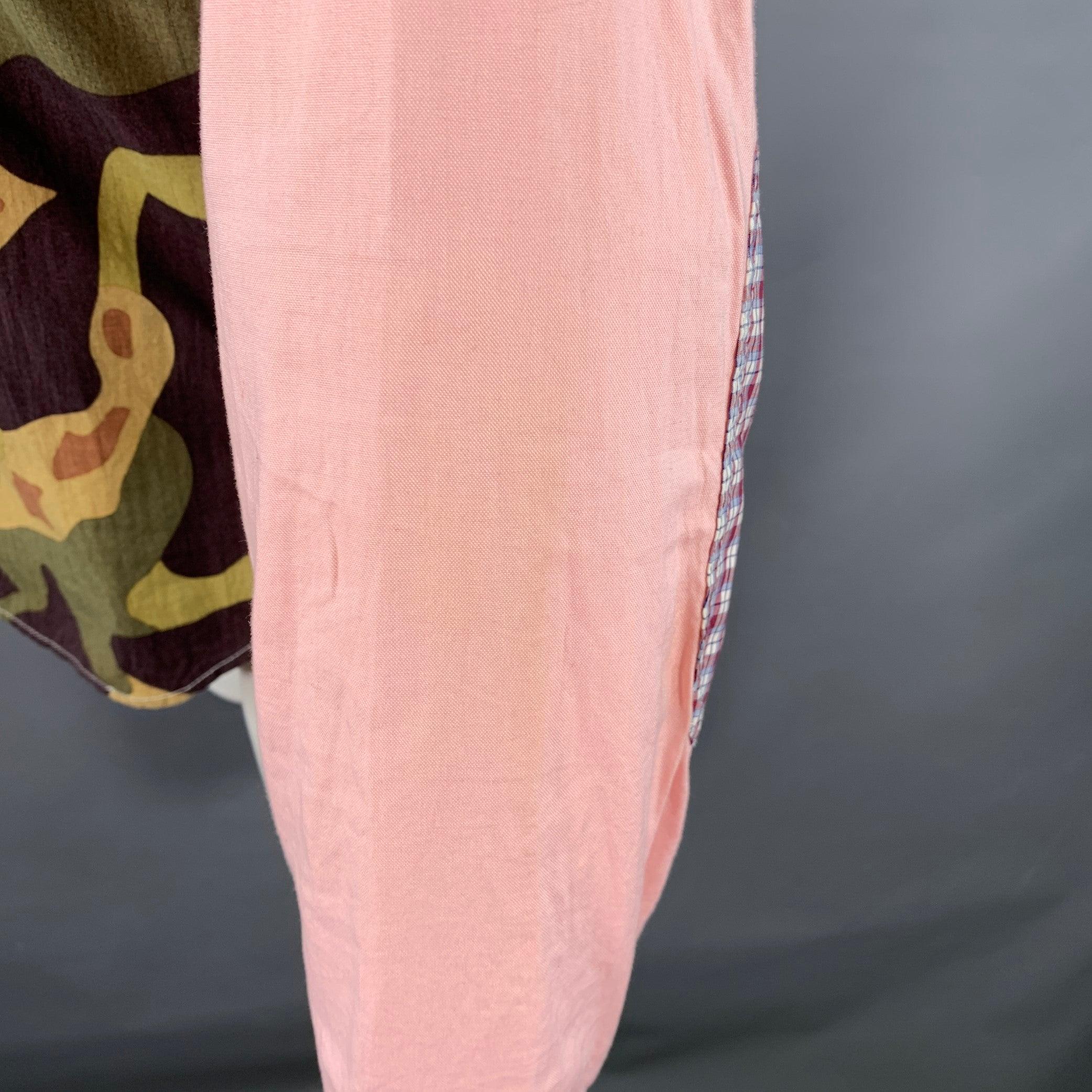 Junya Watanabe Taille S Rose Multi Color Camo Plaid Two Pockets Long Sleeve Shirt Pour hommes en vente
