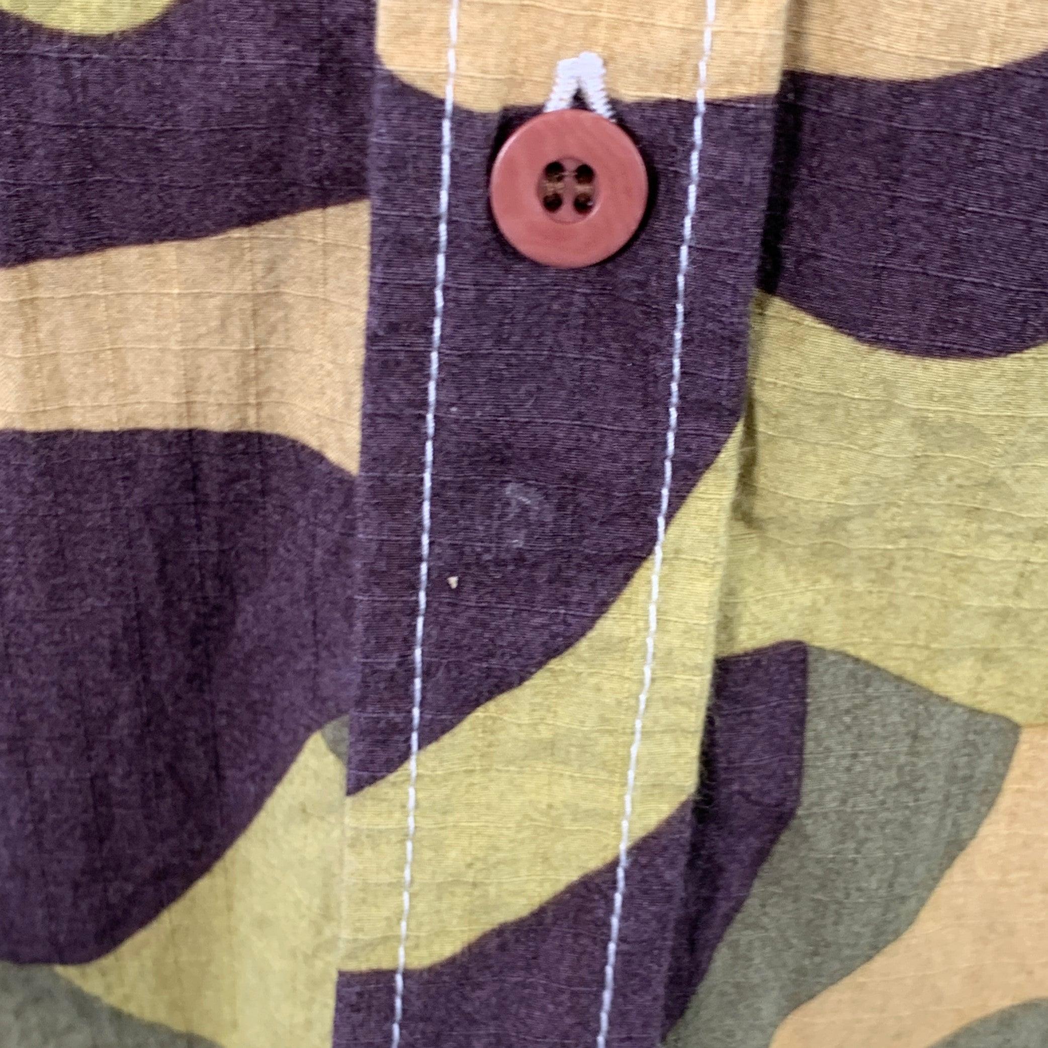 Junya Watanabe Taille S Rose Multi Color Camo Plaid Two Pockets Long Sleeve Shirt en vente 1