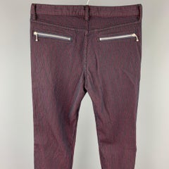JUNYA WATANABE Size S Red & Black Textured Wool Zip Fly Casual Pants