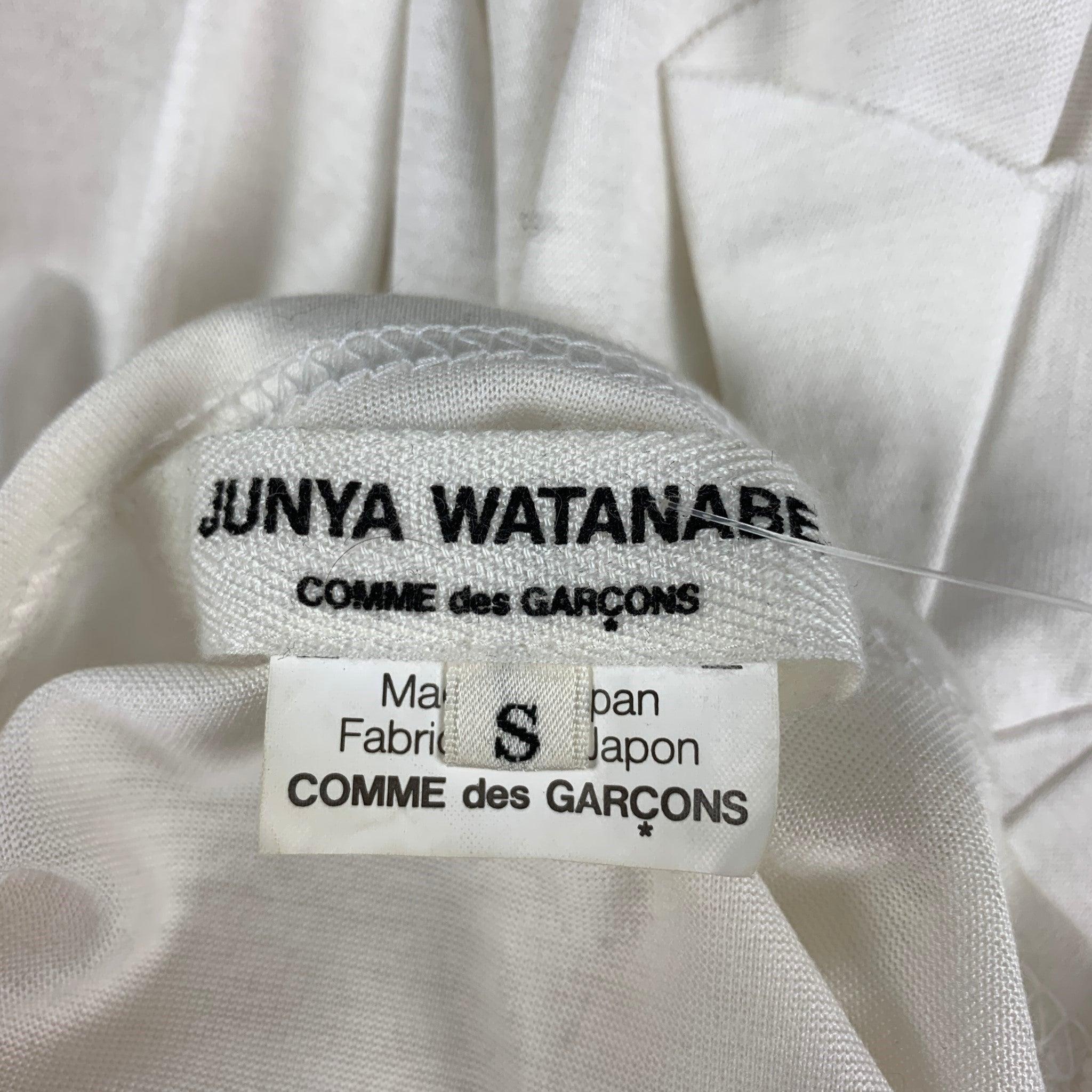 JUNYA WATANABE Size S White Applique Long Sleeve Blouse For Sale 1