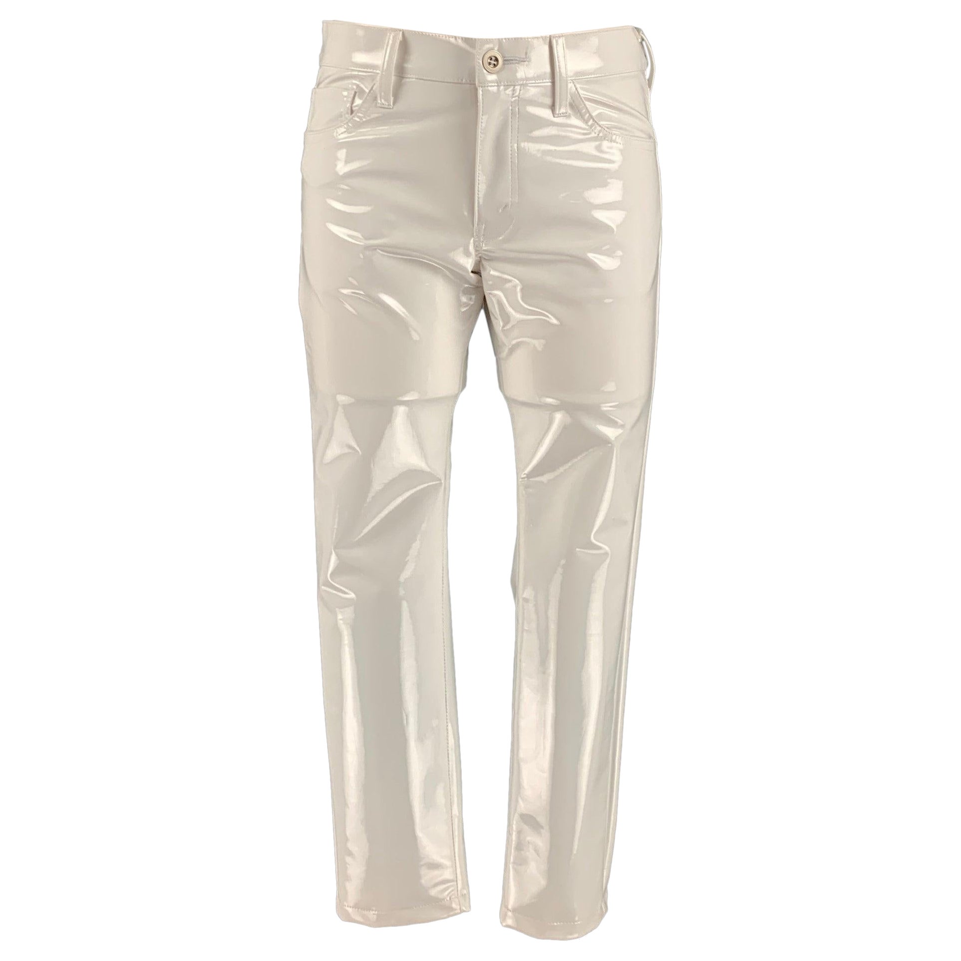 JUNYA WATANABE Taille S Blanc Polyester Solid Jean Cut Casual Pantalon