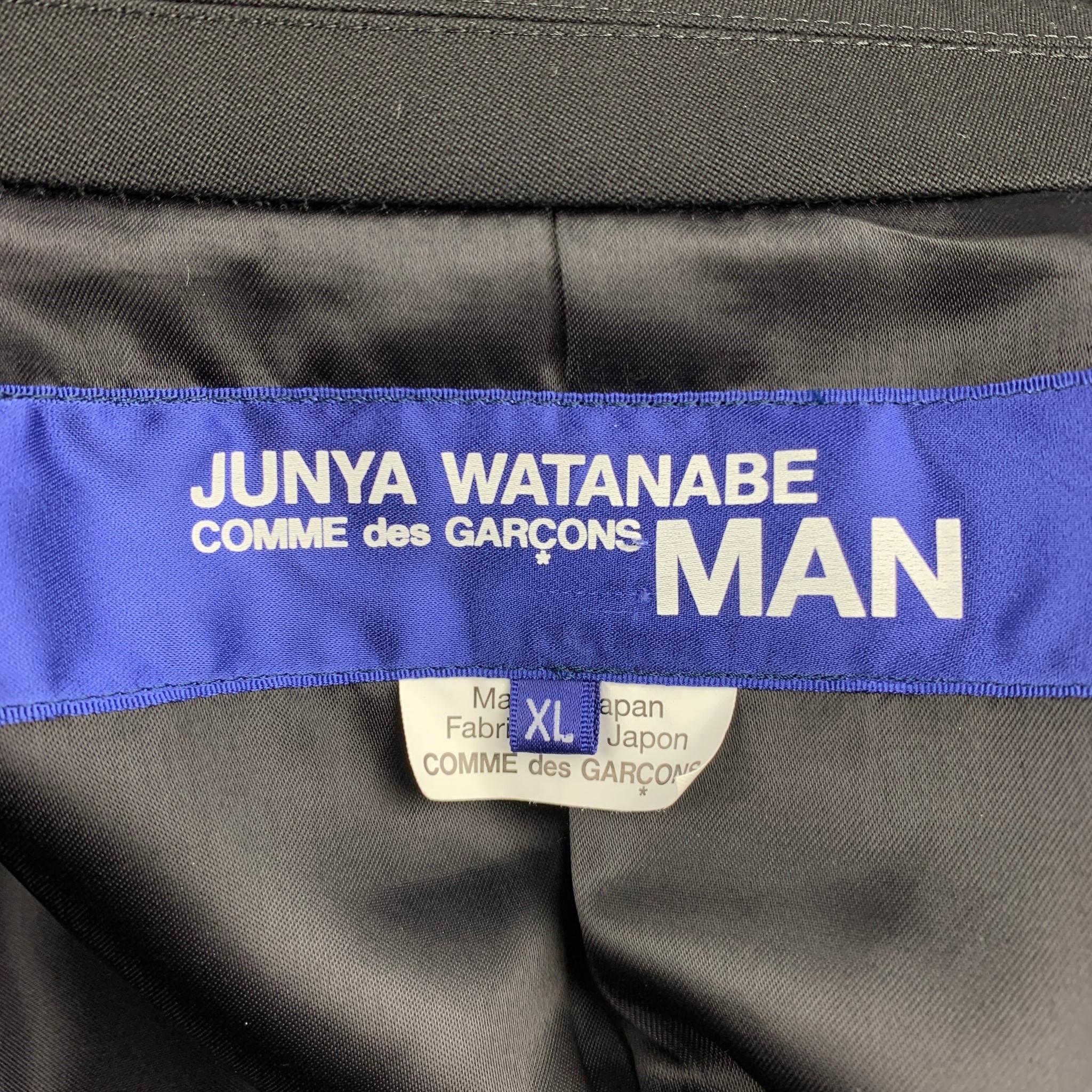 JUNYA WATANABE Size XL Black Mixed Materials Wool Tuxedo Sport Coat 3