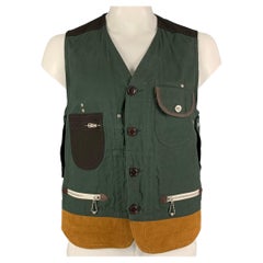 JUNYA WATANABE Size XL Olive Tan Mixed Materials Cotton Vest