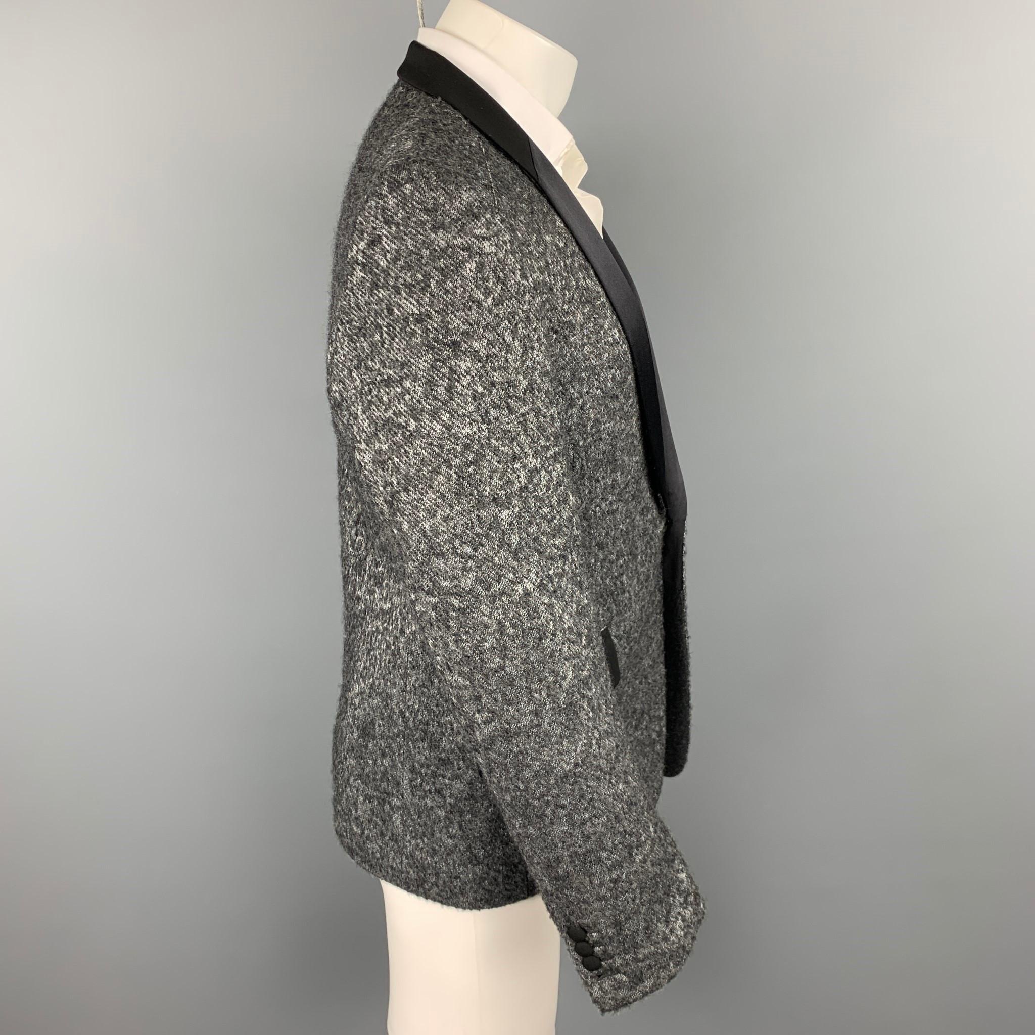 JUNYA WATANABE Size XL Silver & Black Tweed Wool Blend Sport Coat In Excellent Condition In San Francisco, CA