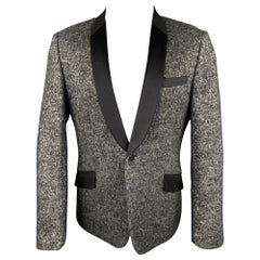 JUNYA WATANABE Size XL Silver & Black Tweed Wool Blend Sport Coat