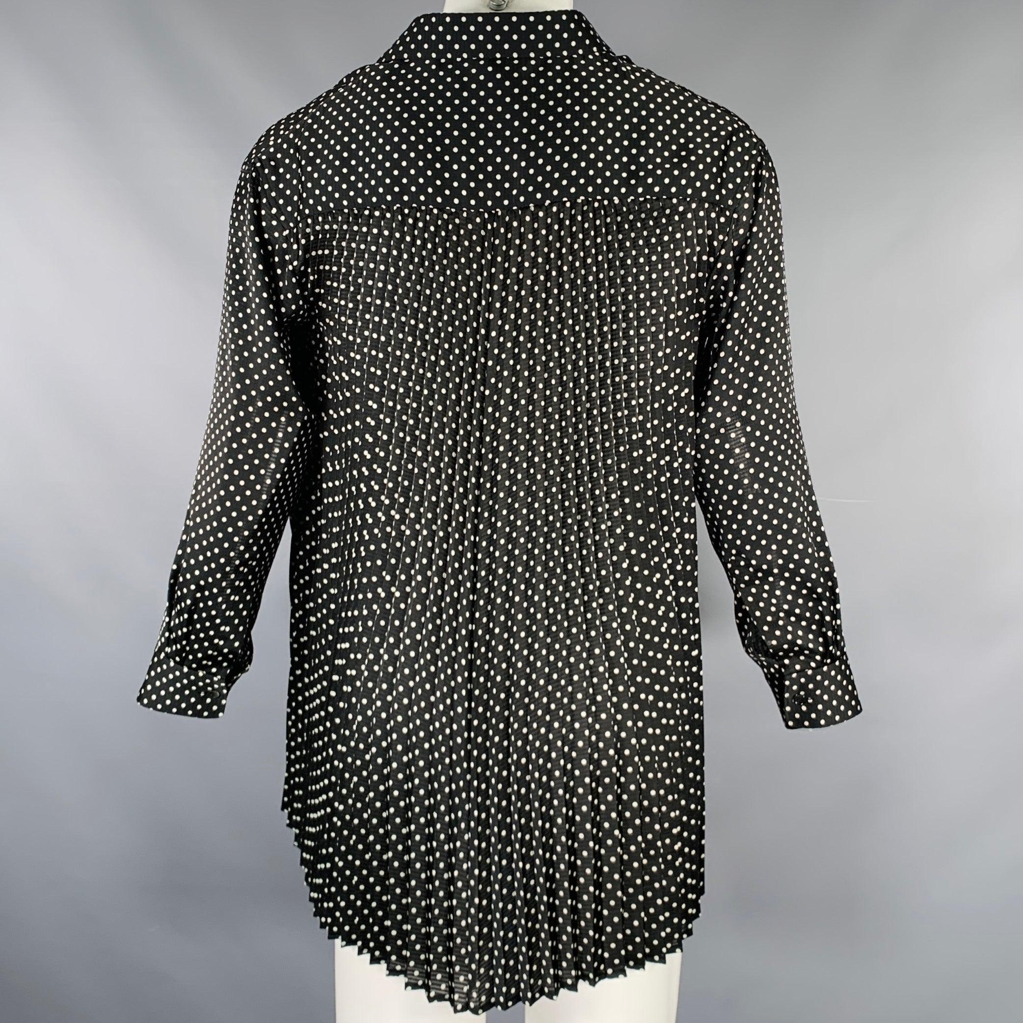 JUNYA WATANABE Size XS Black White Polyester Polka Dot Buttoned Shirt In Excellent Condition In San Francisco, CA