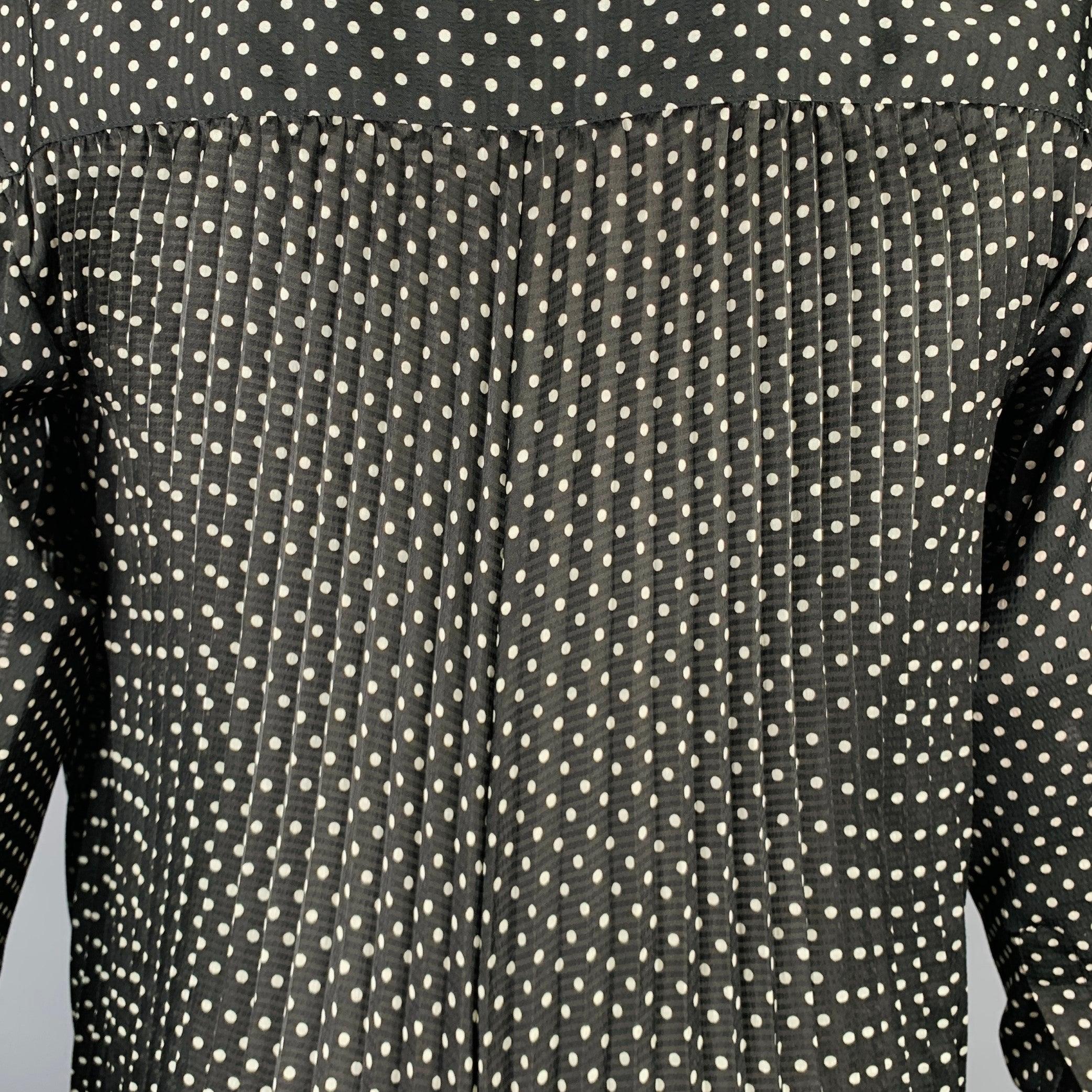 Men's JUNYA WATANABE Size XS Black White Polyester Polka Dot Buttoned Shirt
