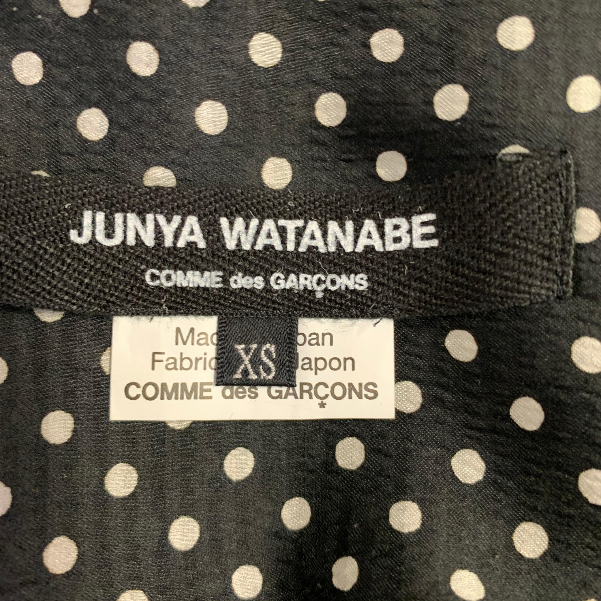 JUNYA WATANABE Size XS Black White Polyester Polka Dot Buttoned Shirt 1