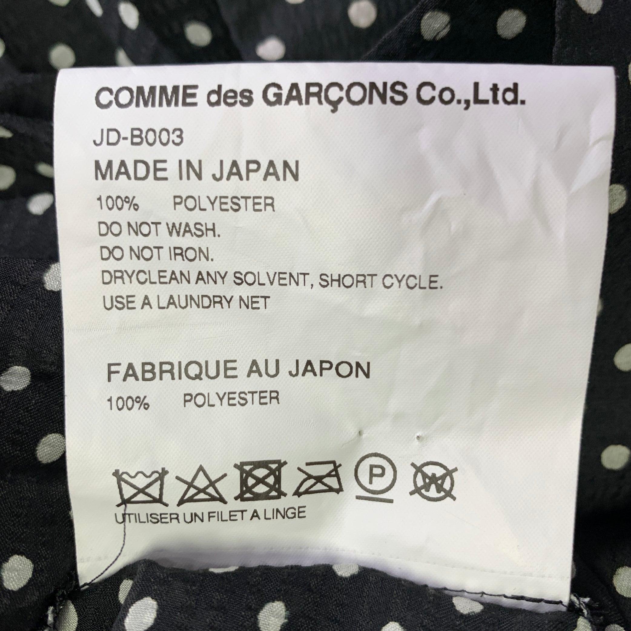 JUNYA WATANABE Size XS Black White Polyester Polka Dot Buttoned Shirt 2