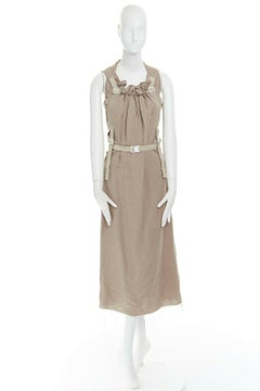 JUNYA WATANABE SS2003 Parachute beige bondage harness buckle dress S