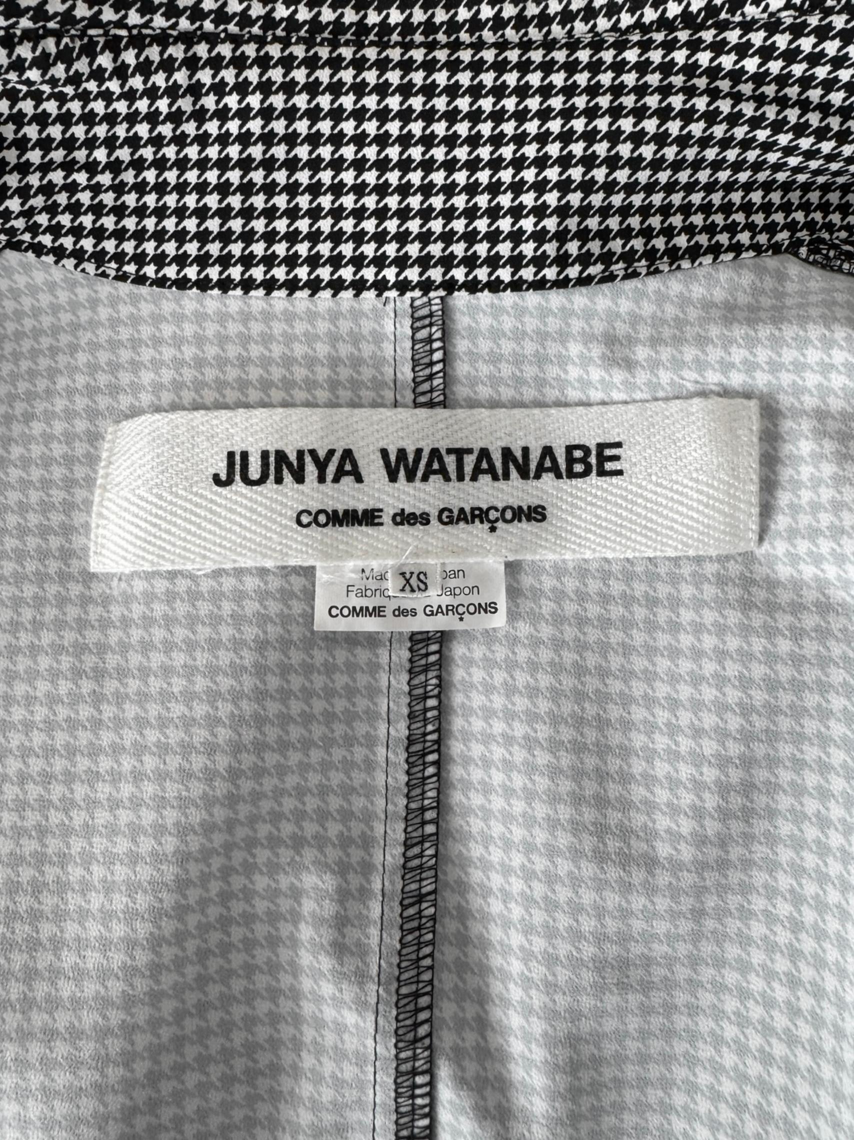Junya Watanabe ss2010 BLACK & WHITE HOUNDSTOOTH DOUBLE BREASTED TRENCH JACKET en vente 5
