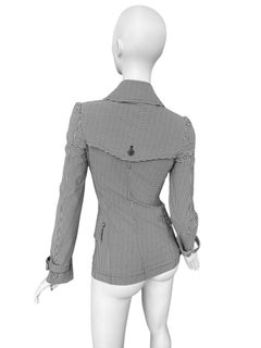 JUNYA WATANABE ss2010 BLACK & WHITE HOUNDSTOOTH DOUBLE BREASTED TRENCH JACKET