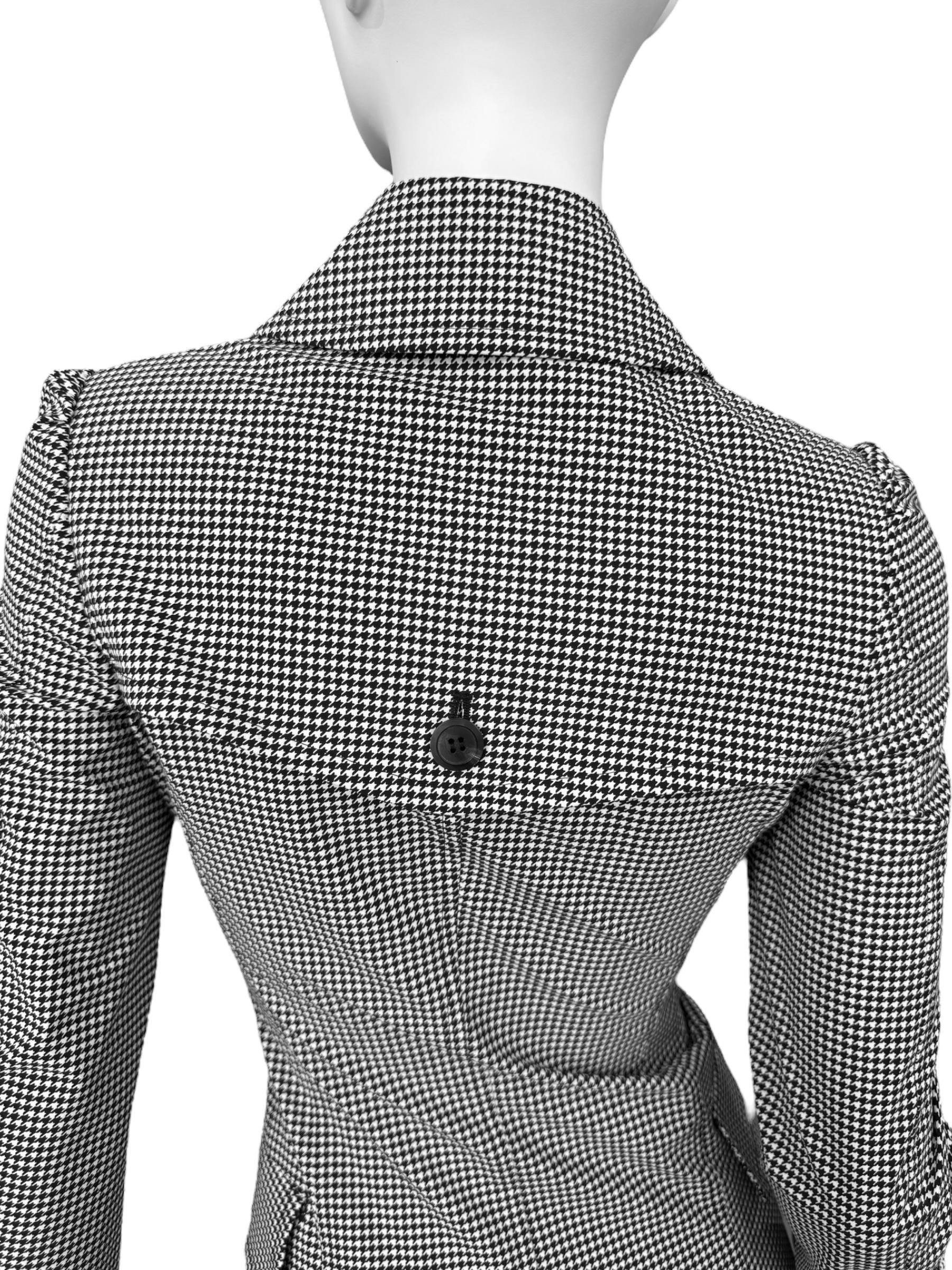 Junya Watanabe ss2010 BLACK & WHITE HOUNDSTOOTH DOUBLE BREASTED TRENCH JACKET en vente 3