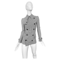 Junya Watanabe ss2010 BLACK & WHITE HOUNDSTOOTH DOUBLE BREASTED TRENCH JACKET