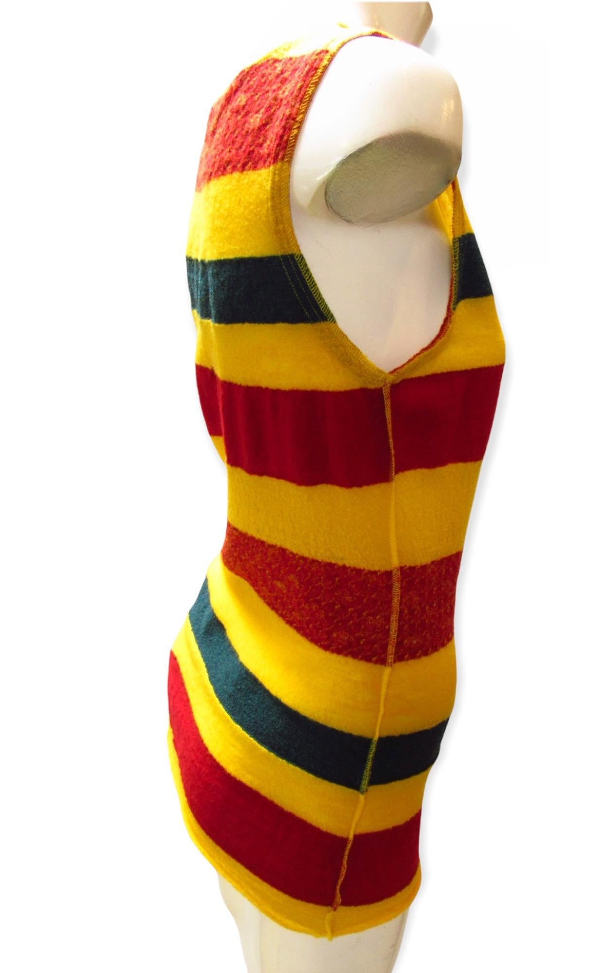 Junya Watanabe Striped Wool Tank In New Condition For Sale In Laguna Beach, CA