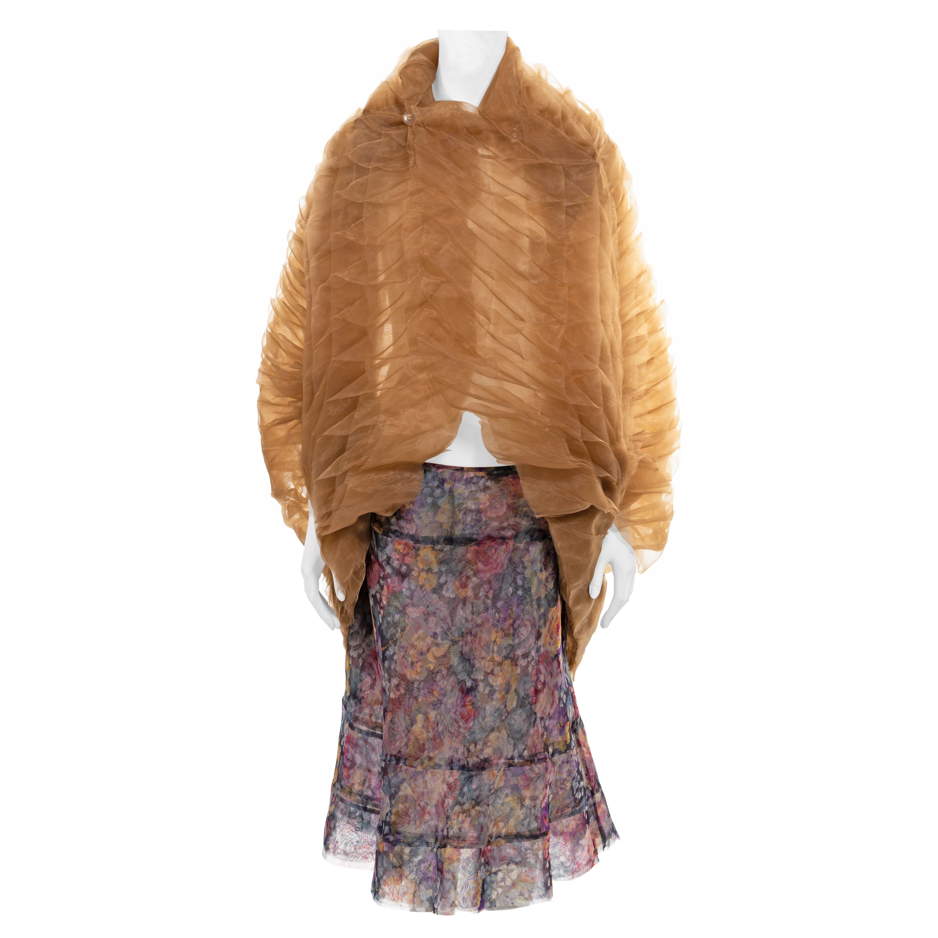 Junya Watanabe 'Techno-Couture' Wabenförmiges Organza-Laufsteg-Ensemble, H/W 2000 im Angebot