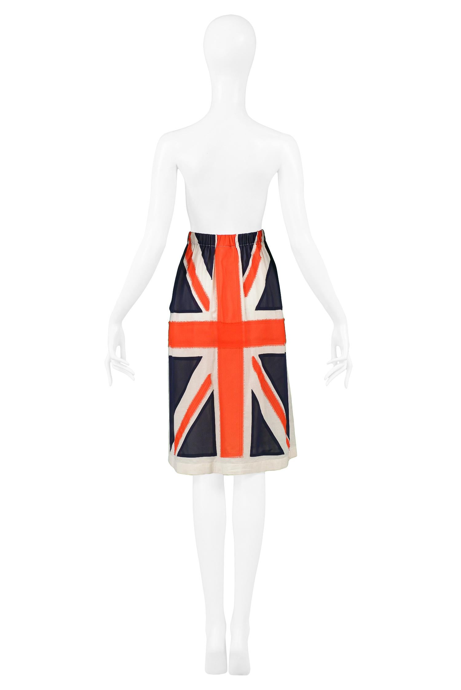 Beige Junya Watanabe Union Jack Flag Skirt 2000 For Sale