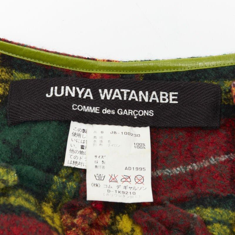 Junya Watanabe Vintage 1995 rosso punk plaid in lana cotta, giacca tagliata S in vendita 4