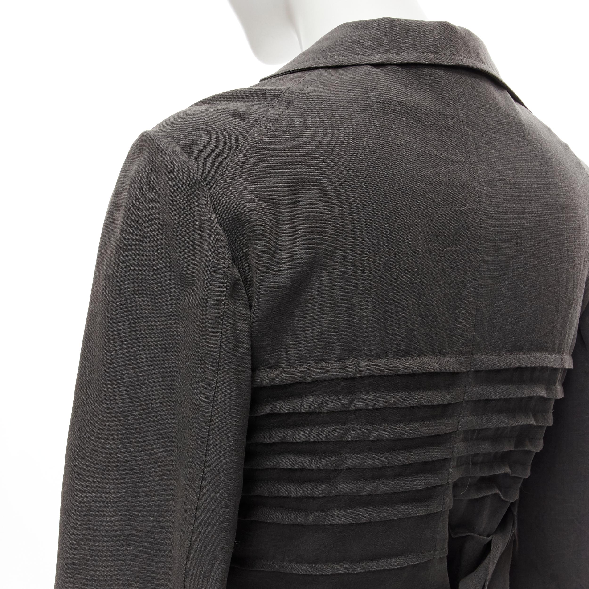 JUNYA WATANABE Vintage 2002 grey wool twist draped pleated waist blazer jacket S 4